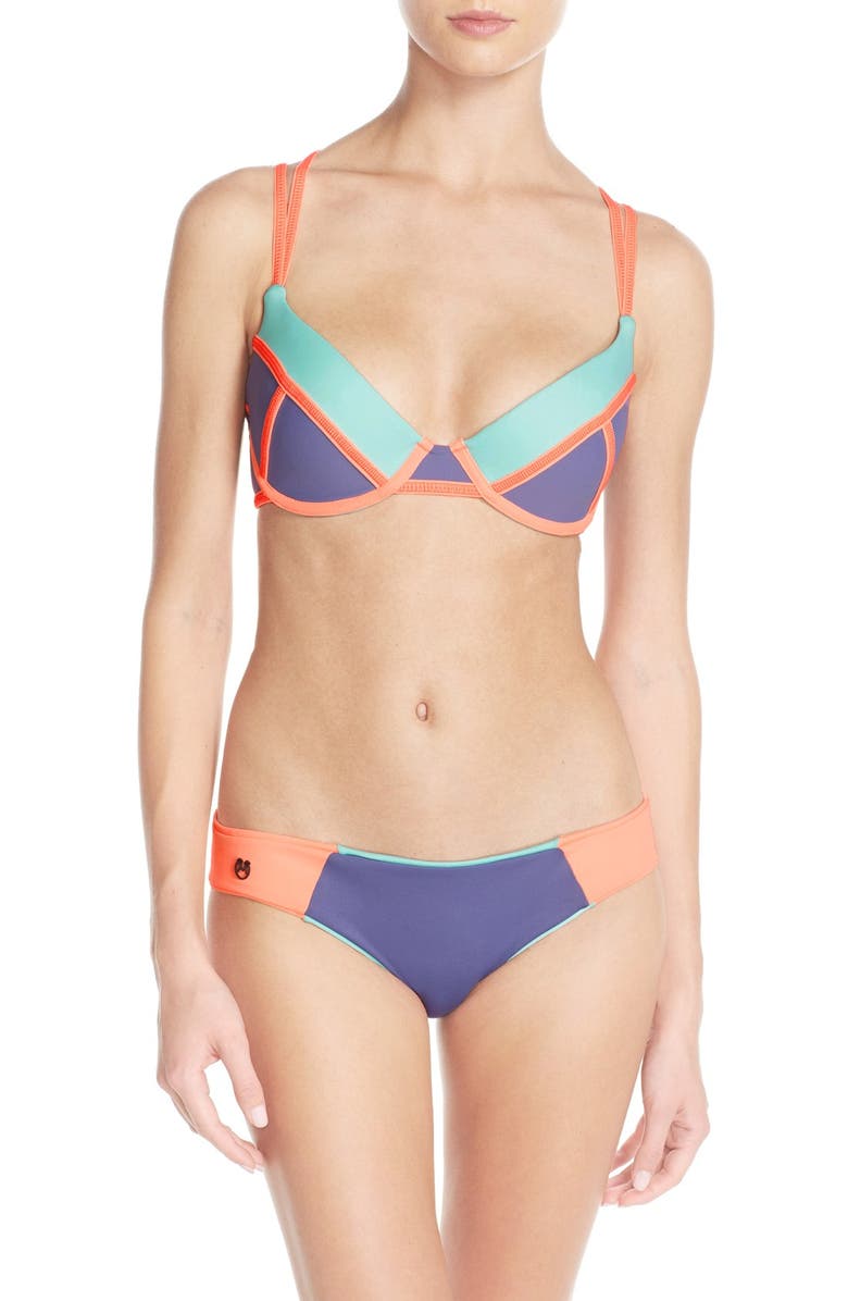 Maaji Colorblock Underwire Bikini Top, Alternate, color, 