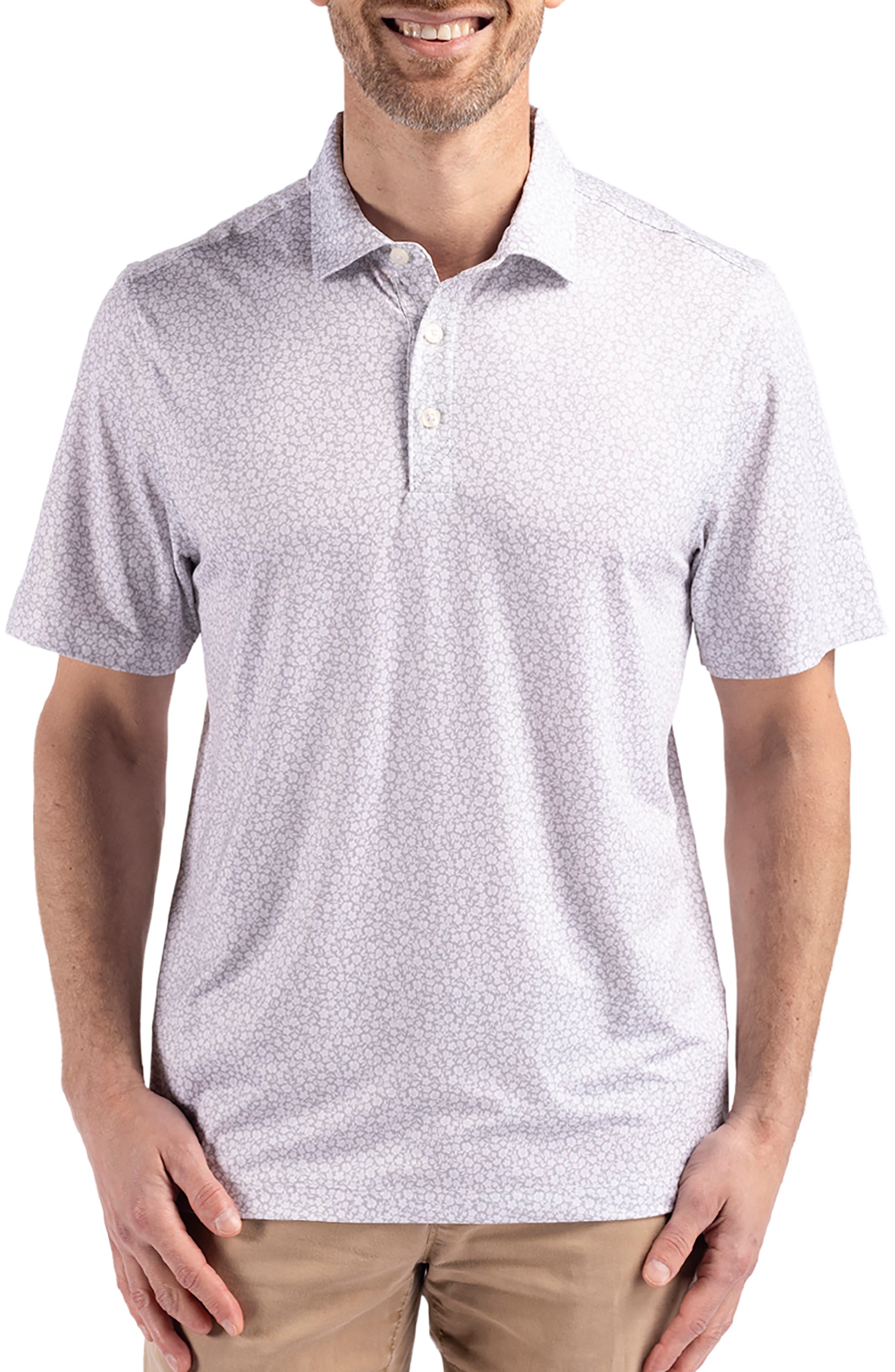 Cutter & Buck Pike Flora Print Polo in Polished 