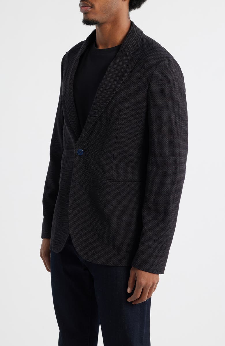 Emporio Armani Brown Textured Stretch Wool Sport Coat, Alternate, color, Black/ Brown
