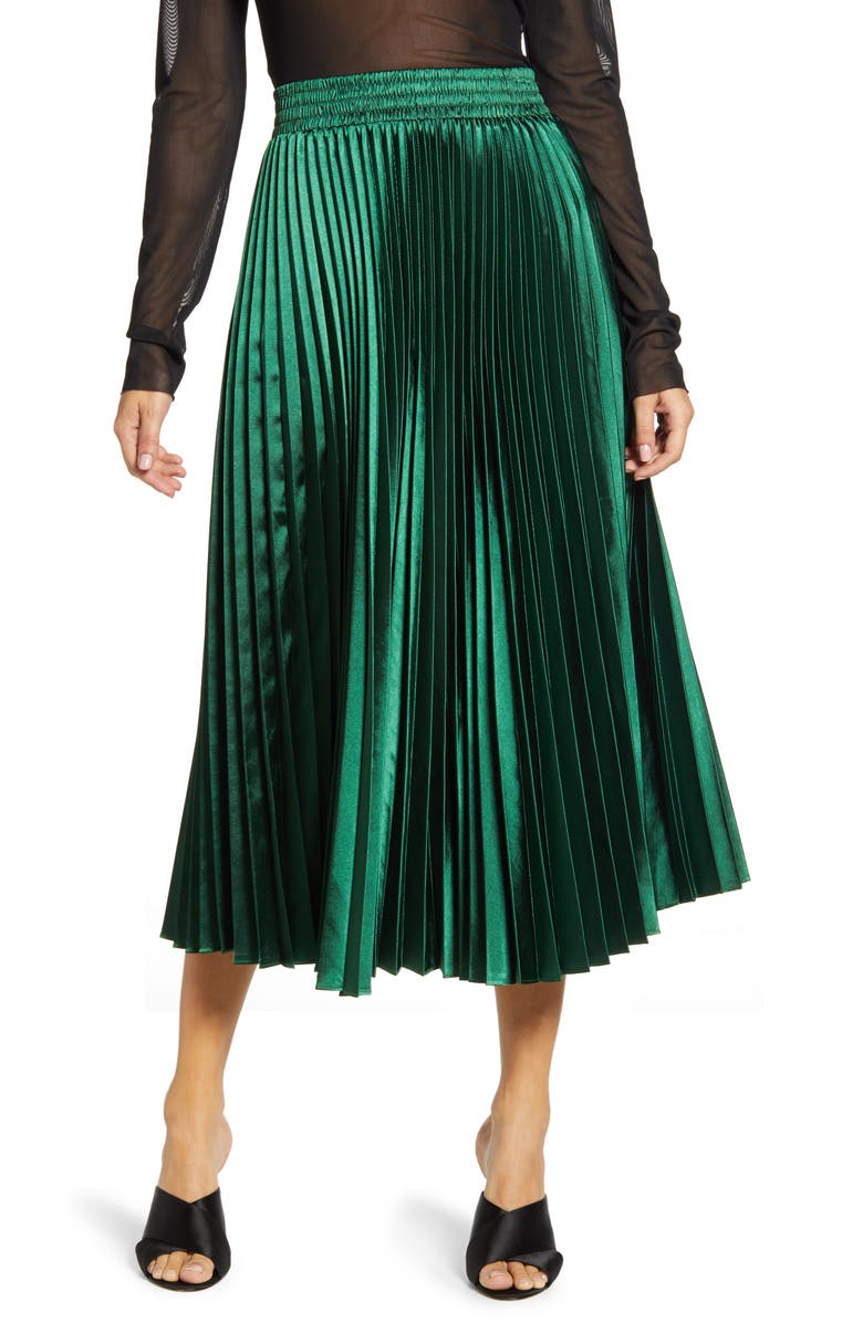 Endless Rose Sunburst Pleated Skirt, Main, color,