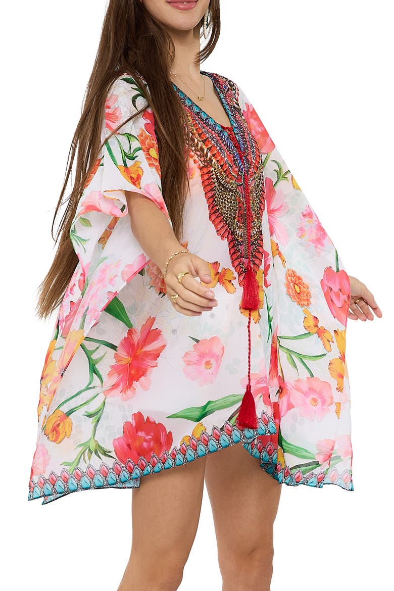 Floral Caftan, Main, color, WHITE