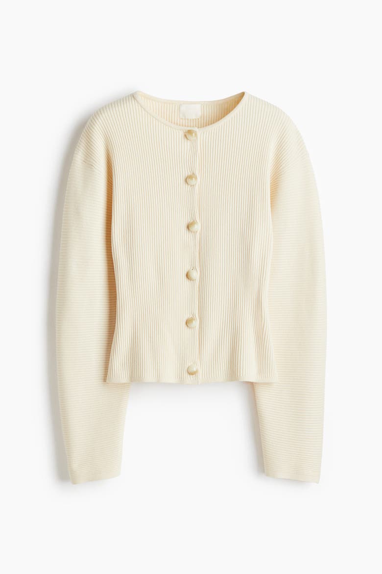 Rib-knit Cardigan, Alternate, color, Cream