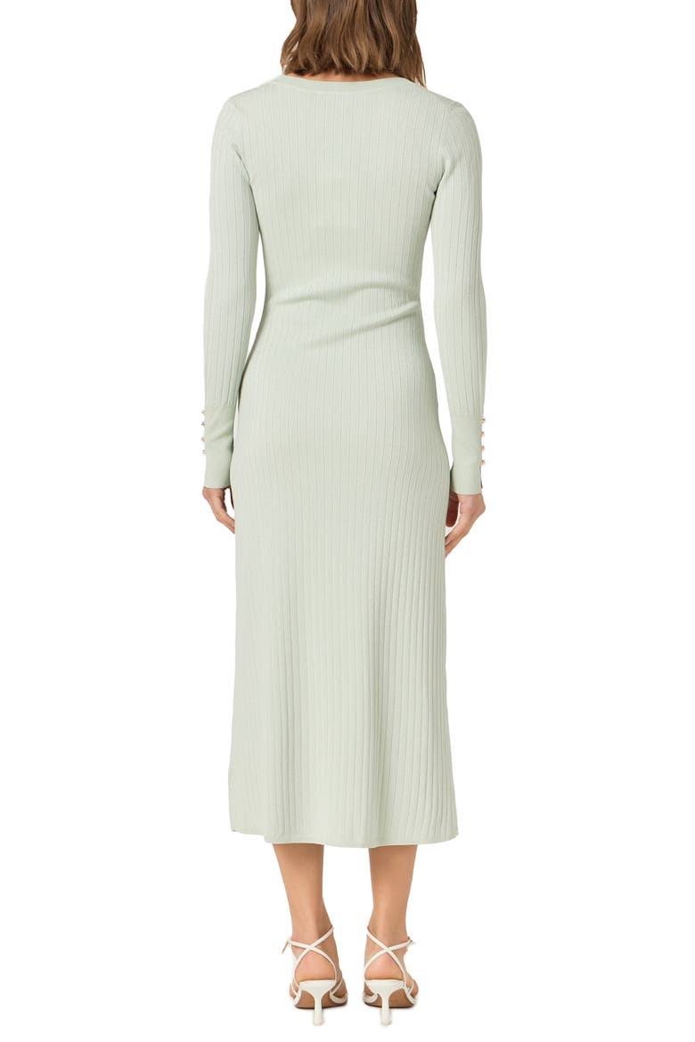 Long Sleeve Metallic Knit Dress, Alternate, color, SAGE
