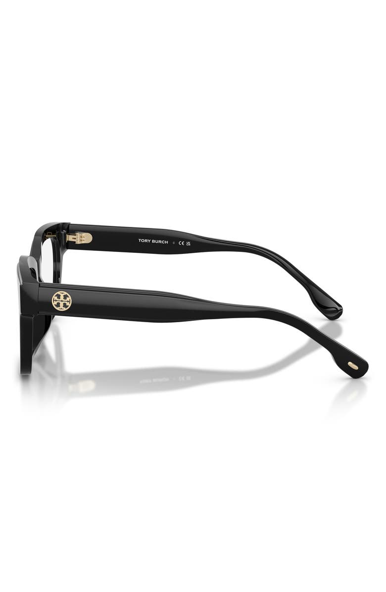 Tory Burch 55mm Rectangular Optical Glasses, Alternate, color, Black / Clear Blue Light