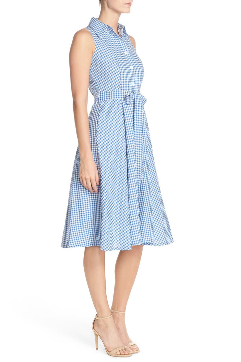 Gingham Shirtdress, Alternate, color, BLUEBONNET/ WHITE