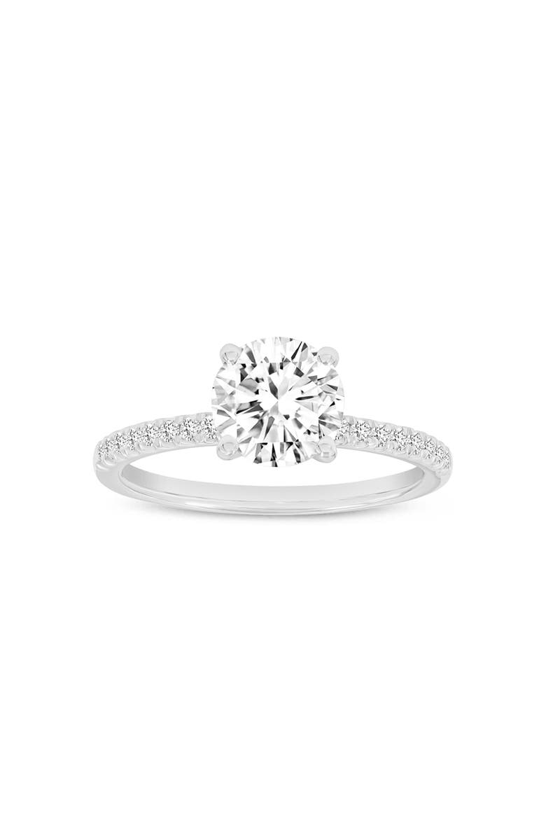 Mila 14K White Gold Round Cut Lab Grown Diamond Classic Engagement Ring - 1.65 ctw, Main, color, 14K White Gold