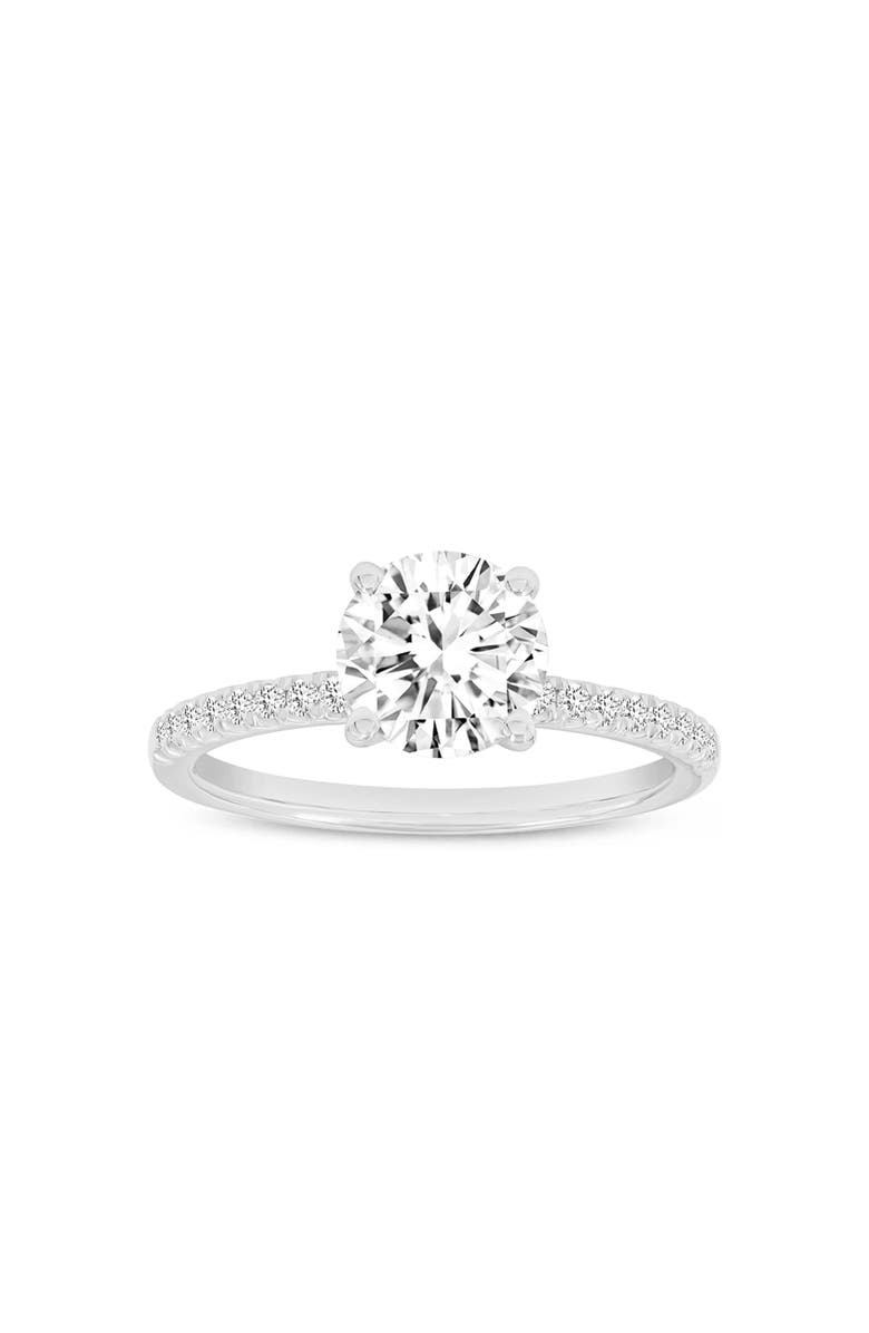 LuvMyJewelry Mila 14K White Gold Round Cut Lab Grown Diamond Classic Engagement Ring - 1.65 ctw, Main, color, 14K White Gold