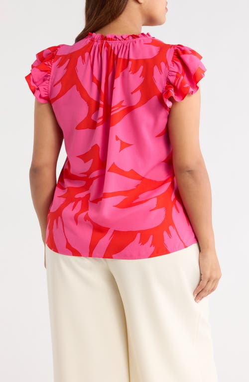 Sugarlips Jolene Abstract Floral Crepe Top In Multi