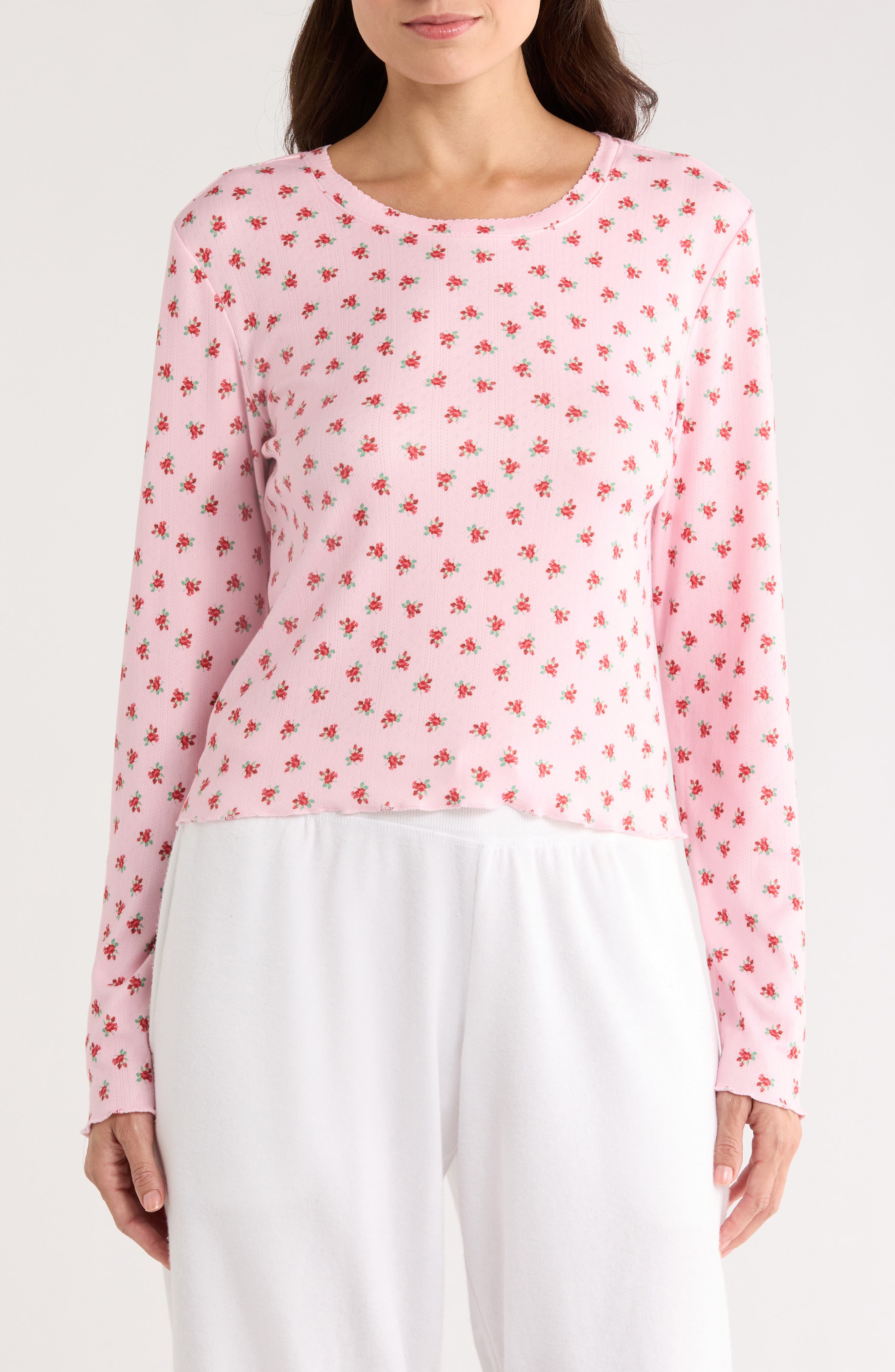 PJ Salvage Crazy for the Holidays Brushed Pointelle Pajama Top