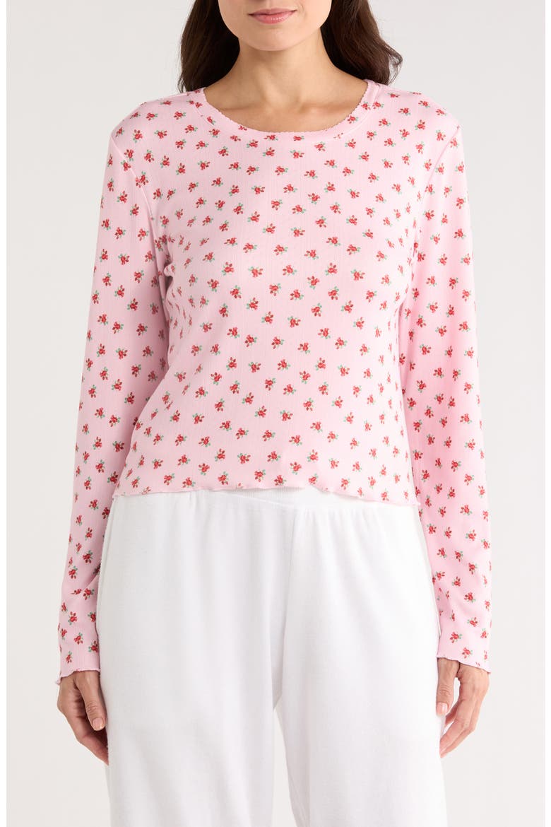Crazy for the Holidays Brushed Pointelle Pajama Top, Main, color, PINK