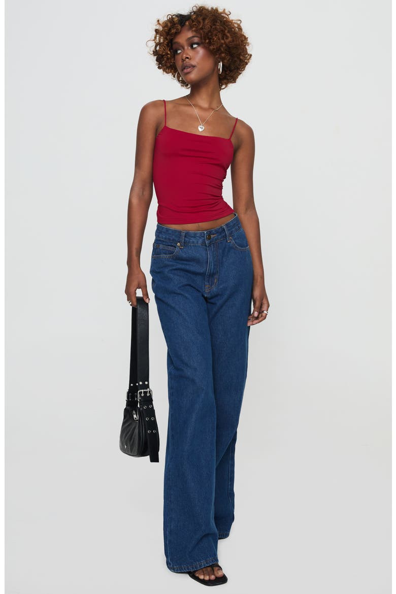 Elissa Lace-Up Back Camisole, Alternate, color, RED