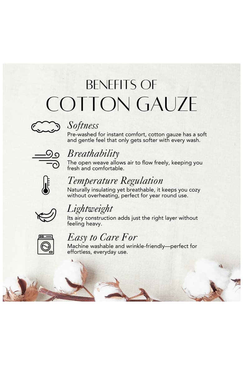 Calm Crinkled Cotton Gauze Flat Sheet, Alternate, color, MORNING FOG