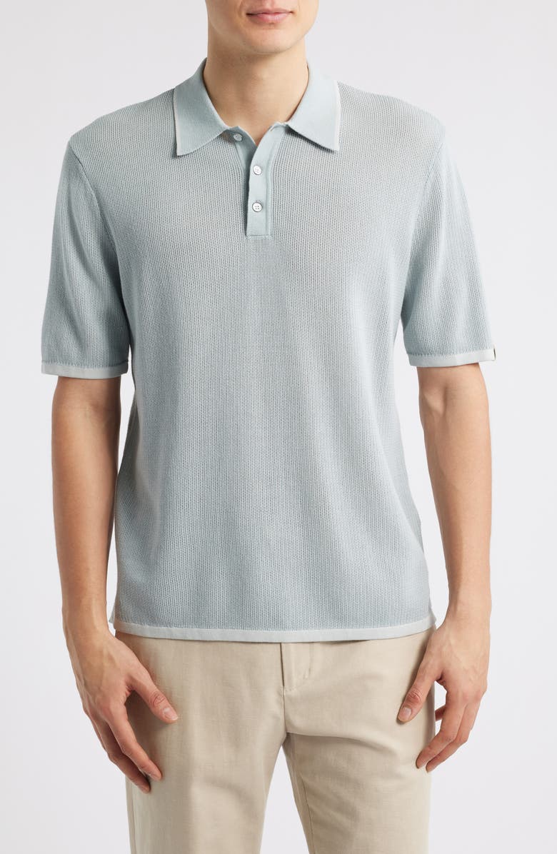 rag & bone Harvey Relaxed Polo, Main, color, Light Blue