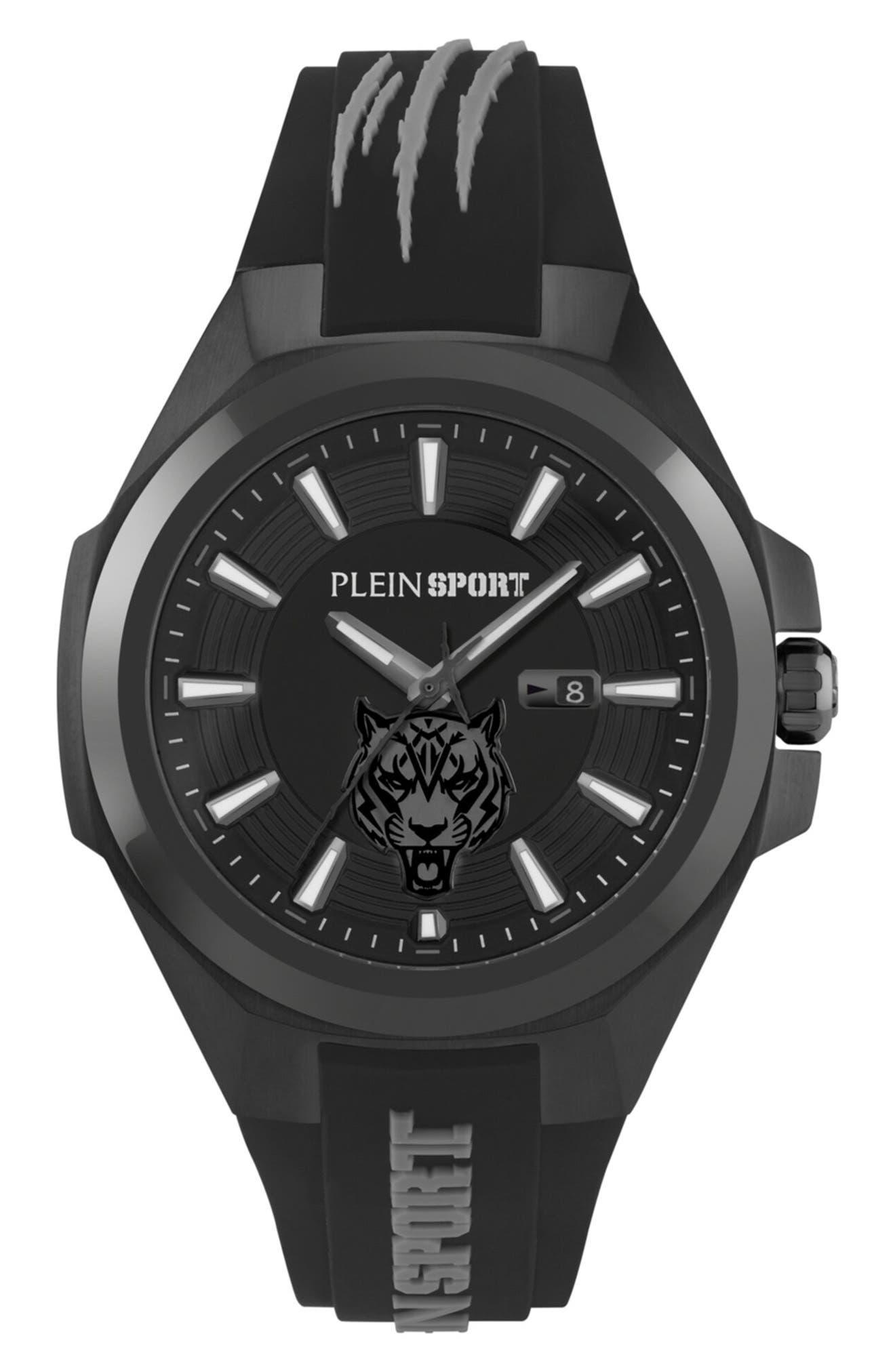 PLEIN SPORT Tigermaster Quartz Silicone Strap Watch, 47mm