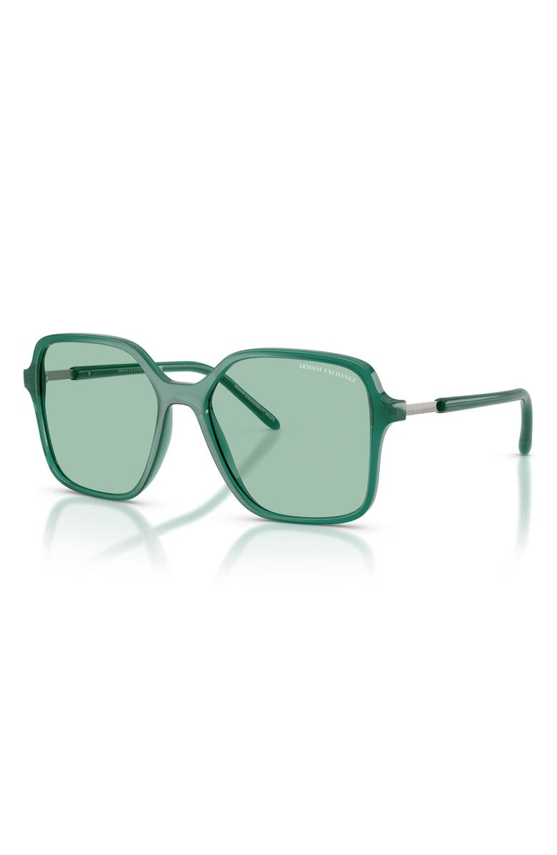 AX Armani Exchange 53mm Butterfly Sunglasses, Alternate, color, Shiny Opal Teal / Green