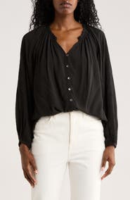 Amuse Society Too Good Long Sleeve Woven Button-Up Shirt