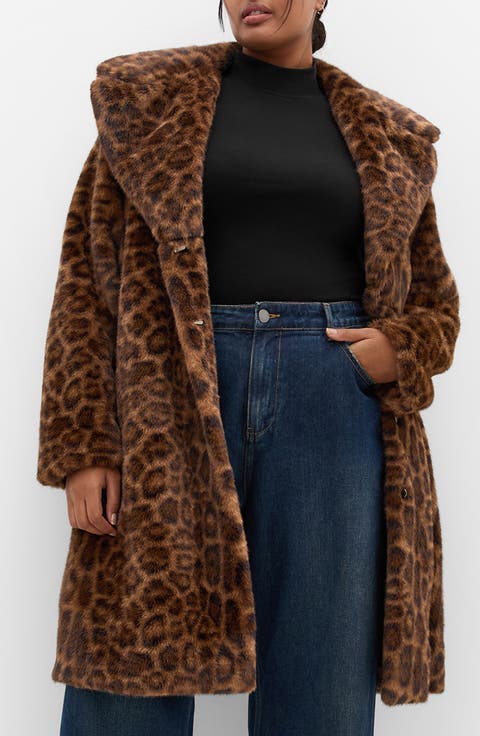 Remi Leopard Faux Fur Coat