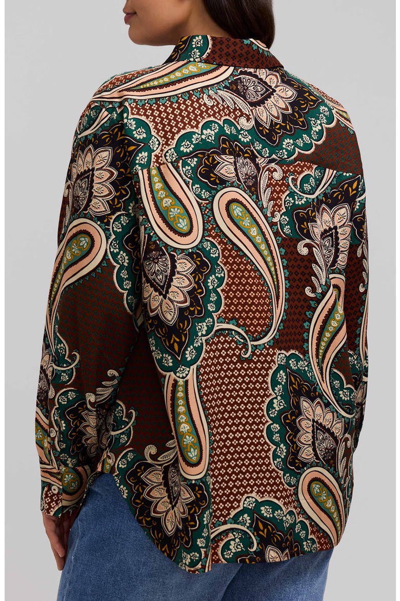 Meghan Paisley Print Button-Up Shirt, Alternate, color, RED/ MULTI