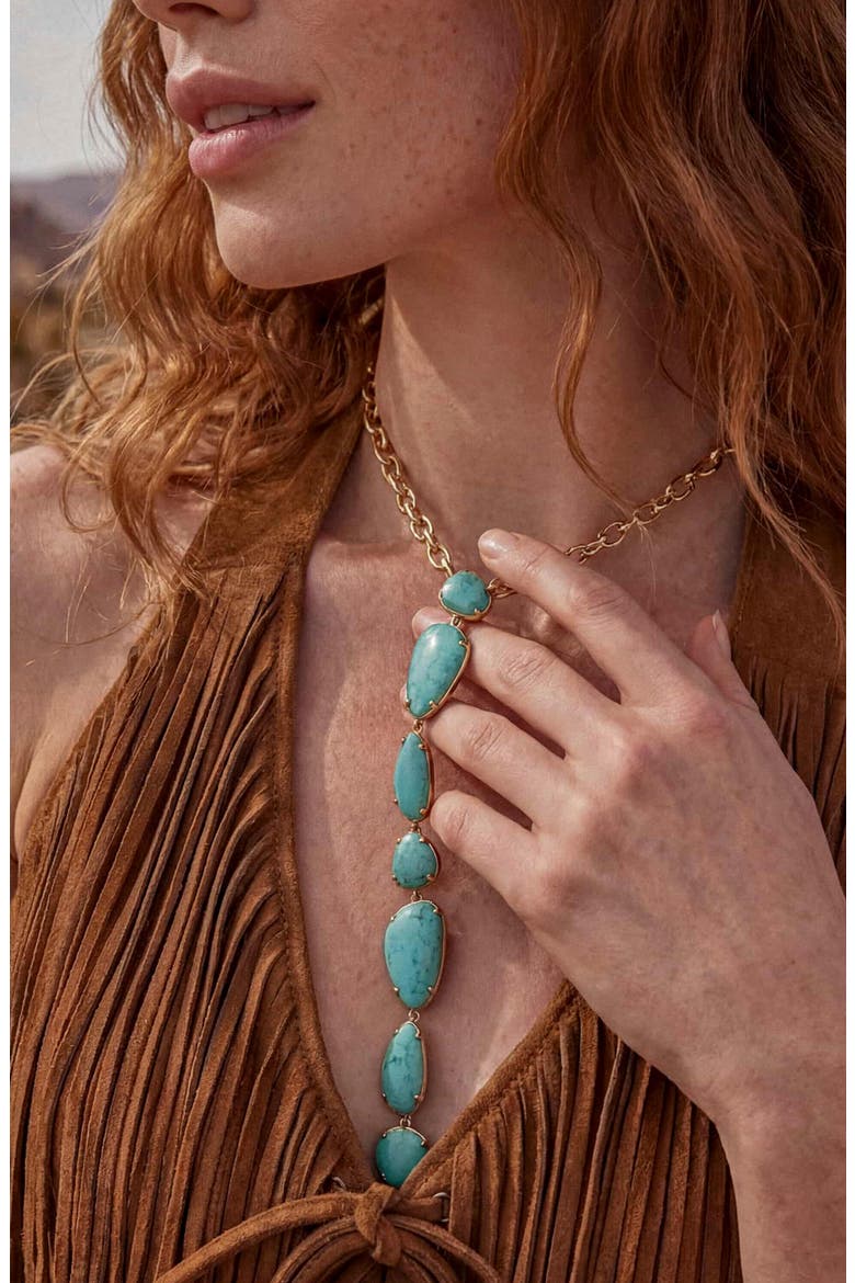 Majestic Stone Y-Necklace, Alternate, color, TURQUOISE