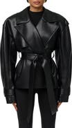 Naked Wardrobe Faux Leather Crop Trench Coat