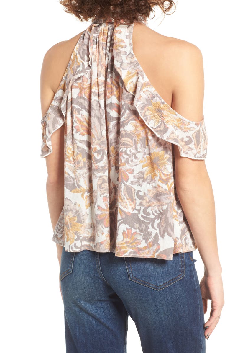 Sun & Shadow Smock Neck Cold Shoulder Blouse, Alternate, color,