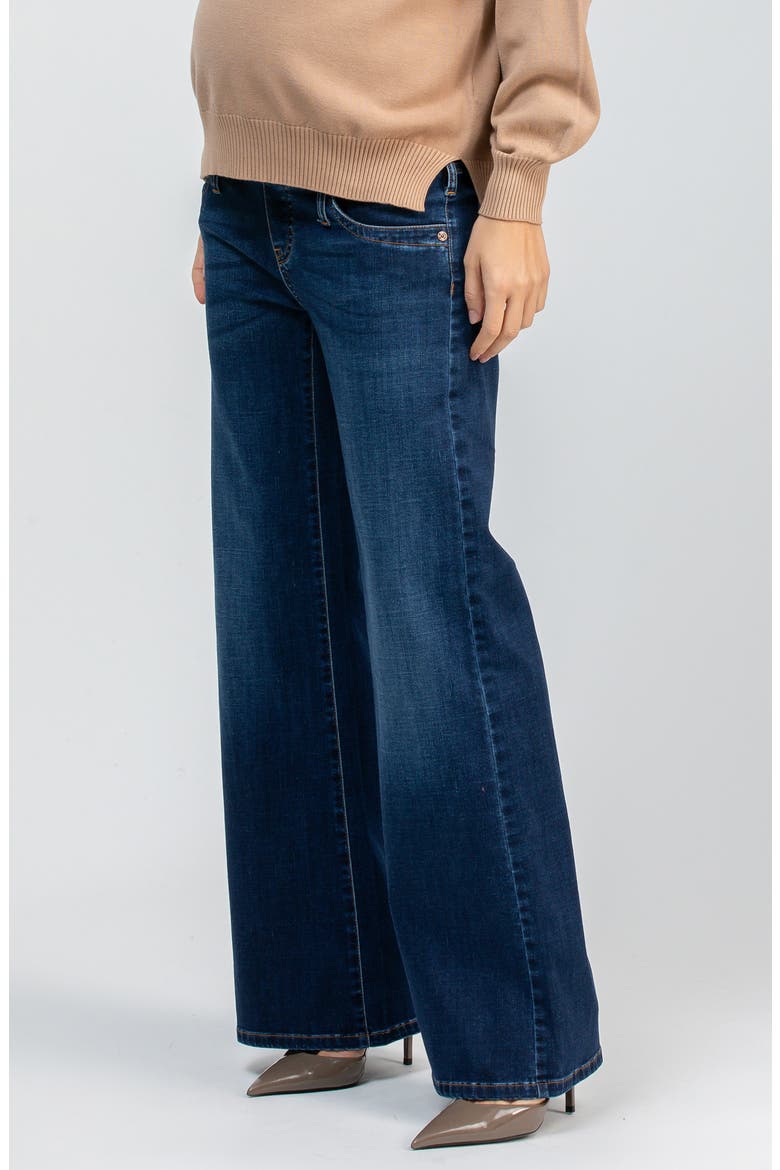 Wide Leg Maternity Jeans, Alternate, color, MED DARK WASH
