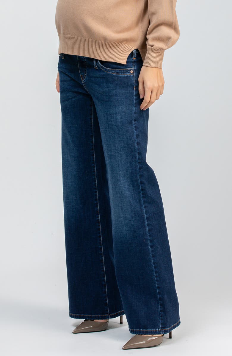PIETRO BRUNELLI MATERNITY Wide Leg Maternity Jeans, Alternate, color, Med Dark Wash