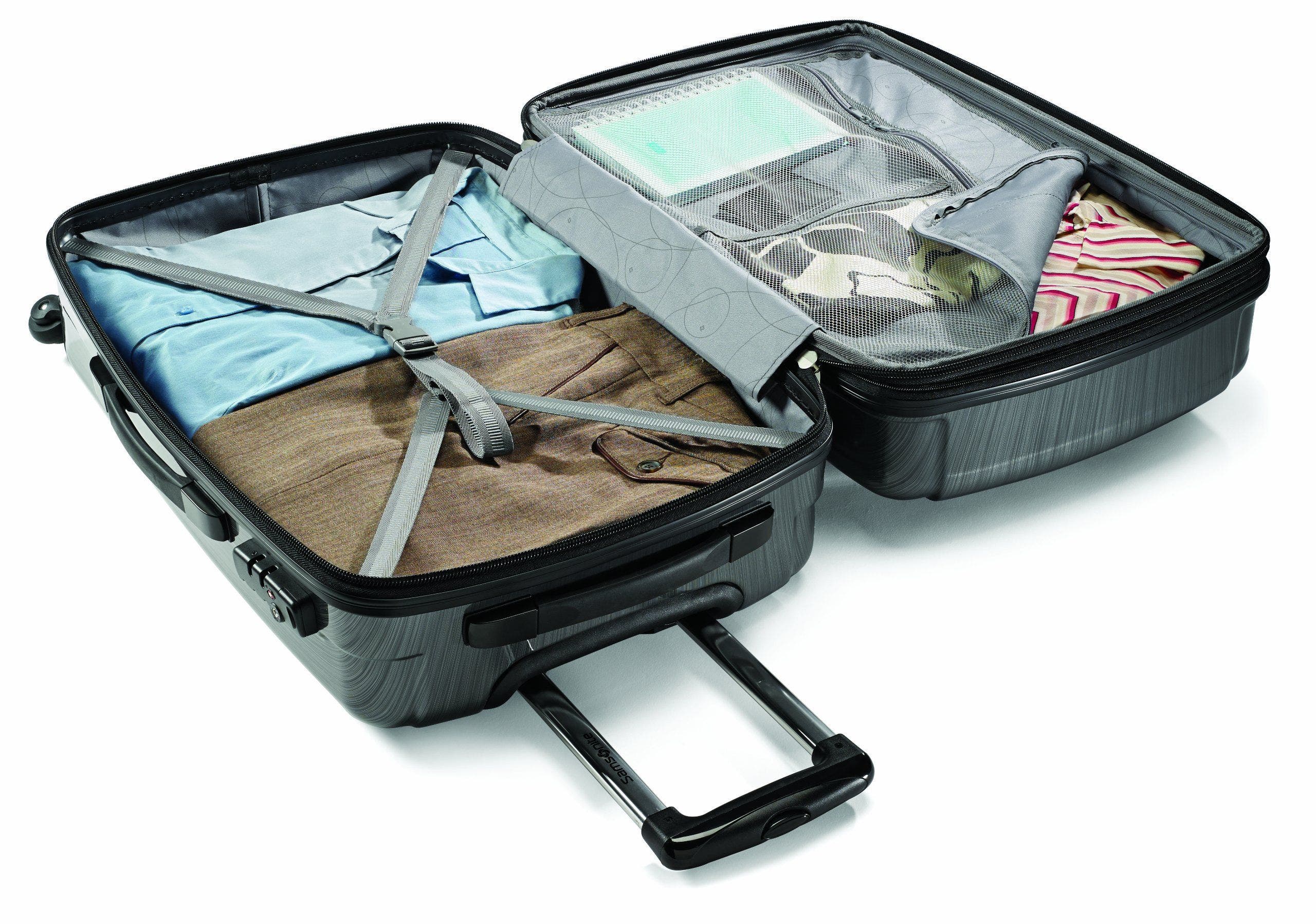 Samsonite Winfield 2 Checked-Large 28-Inch Hardside Expandable Luggage with Spinner Wheels, Alternate, color, Charcoal