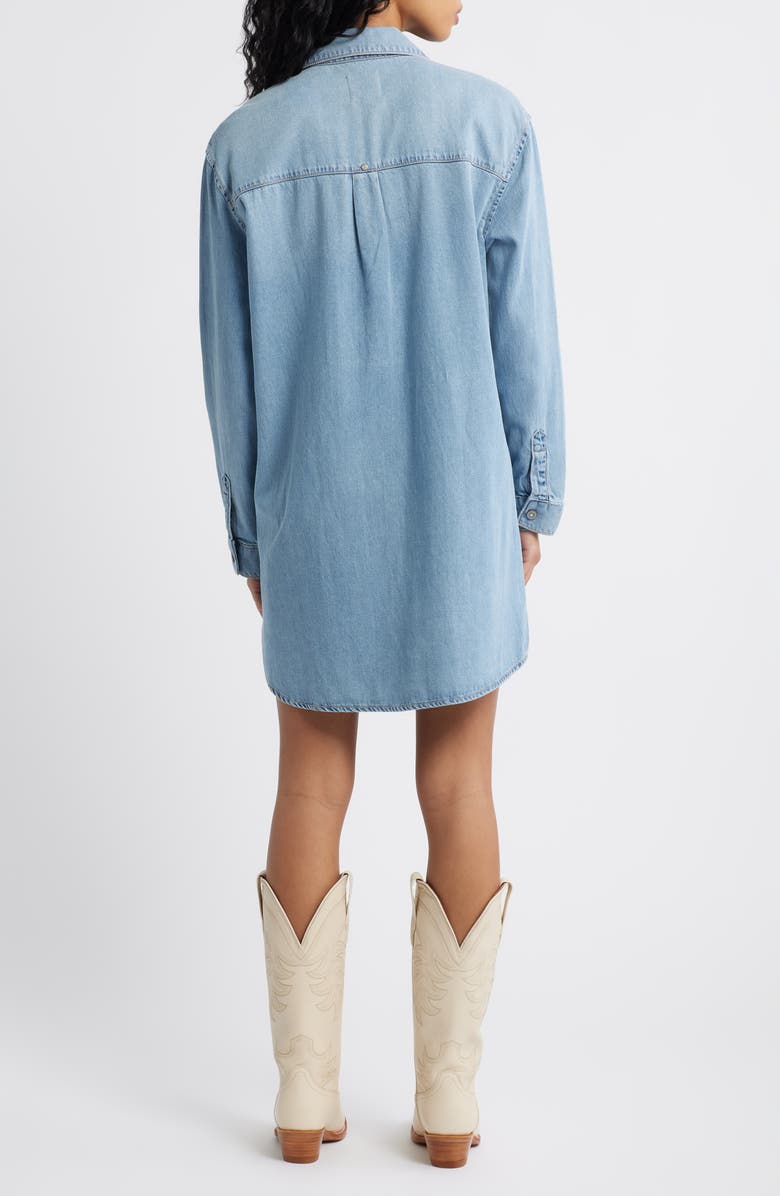 HIDDEN JEANS Oversize Long Sleeve Denim Shirtdress, Alternate, color, Light