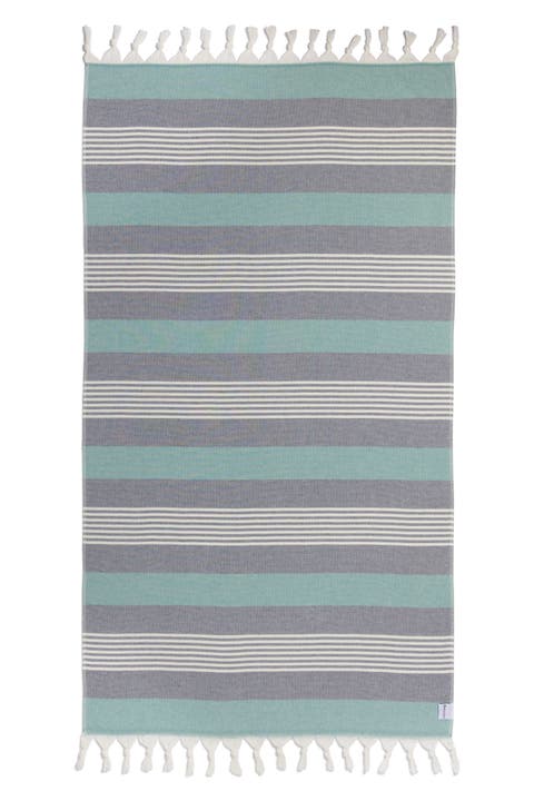 Breeze Striped Organic Turkish Towel with Soft Terry Cloth Back