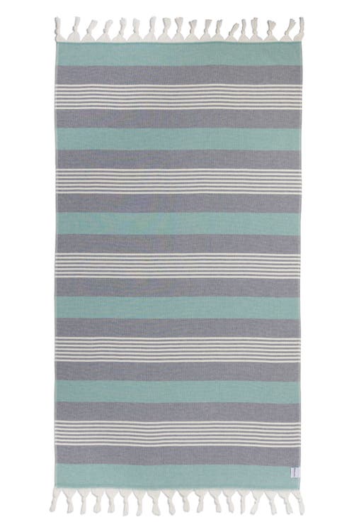 Infusezen Breeze Striped Organic Turkish Towel With Soft Terry Cloth Back