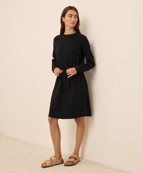 Pact Organic Cotton Cloudknit Sweatshirt Dress In Black