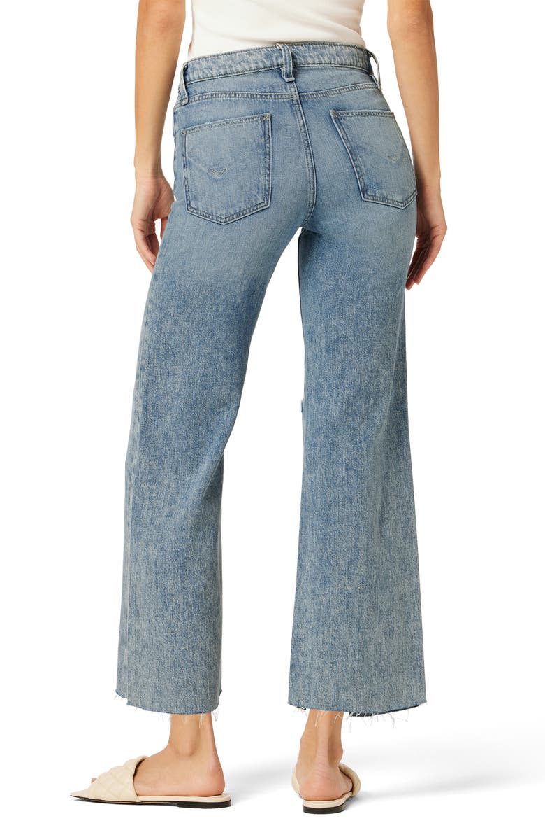 Hudson Jeans Rosie Ripped High Waist Ankle Wide Leg Jeans, Alternate, color, 