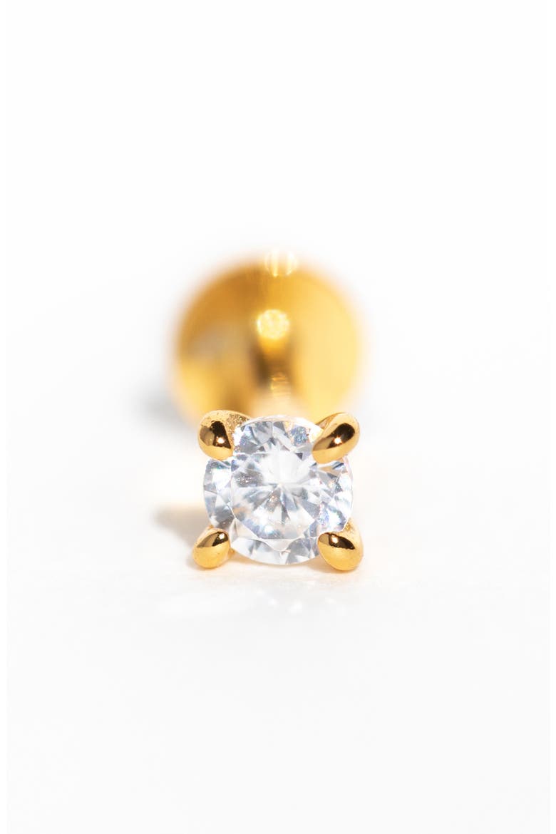 Dainty Brilliance Flat Back Earring, Alternate, color, GOLD