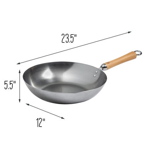 Joyce Chen Uncoated Carbon Steel Stir Fry Pan With Birch Handle, 12-inch In Silver