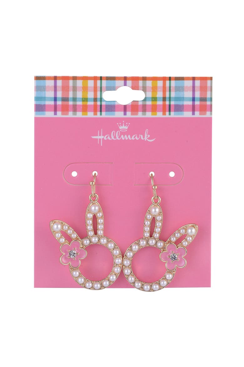 Pearl Easter Bunny Earrings, Alternate, color, White