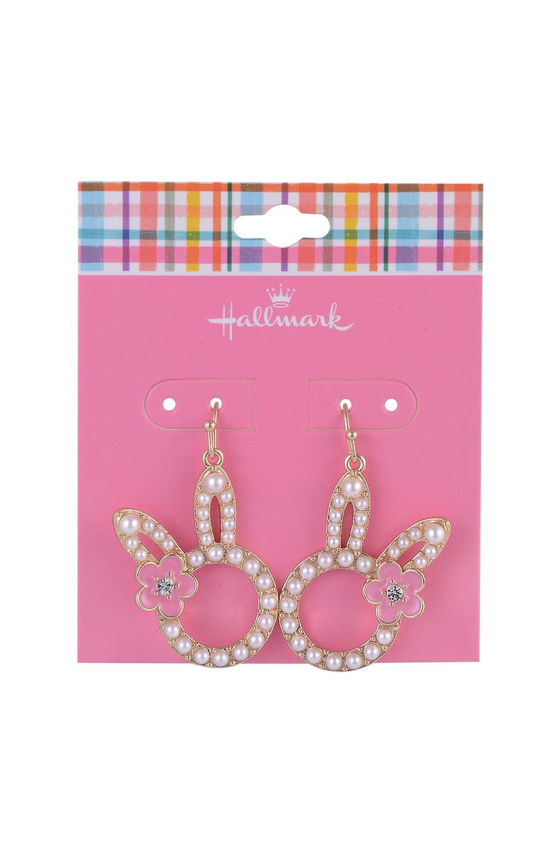 Hallmark Pearl Easter Bunny Earrings, Alternate, color, White