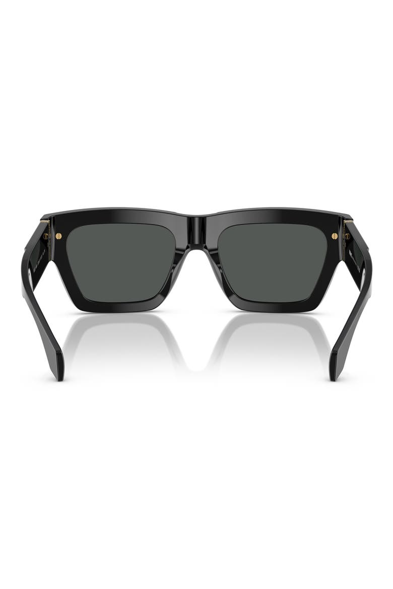 52mm Rectangular Sunglasses, Alternate, color, BLACK