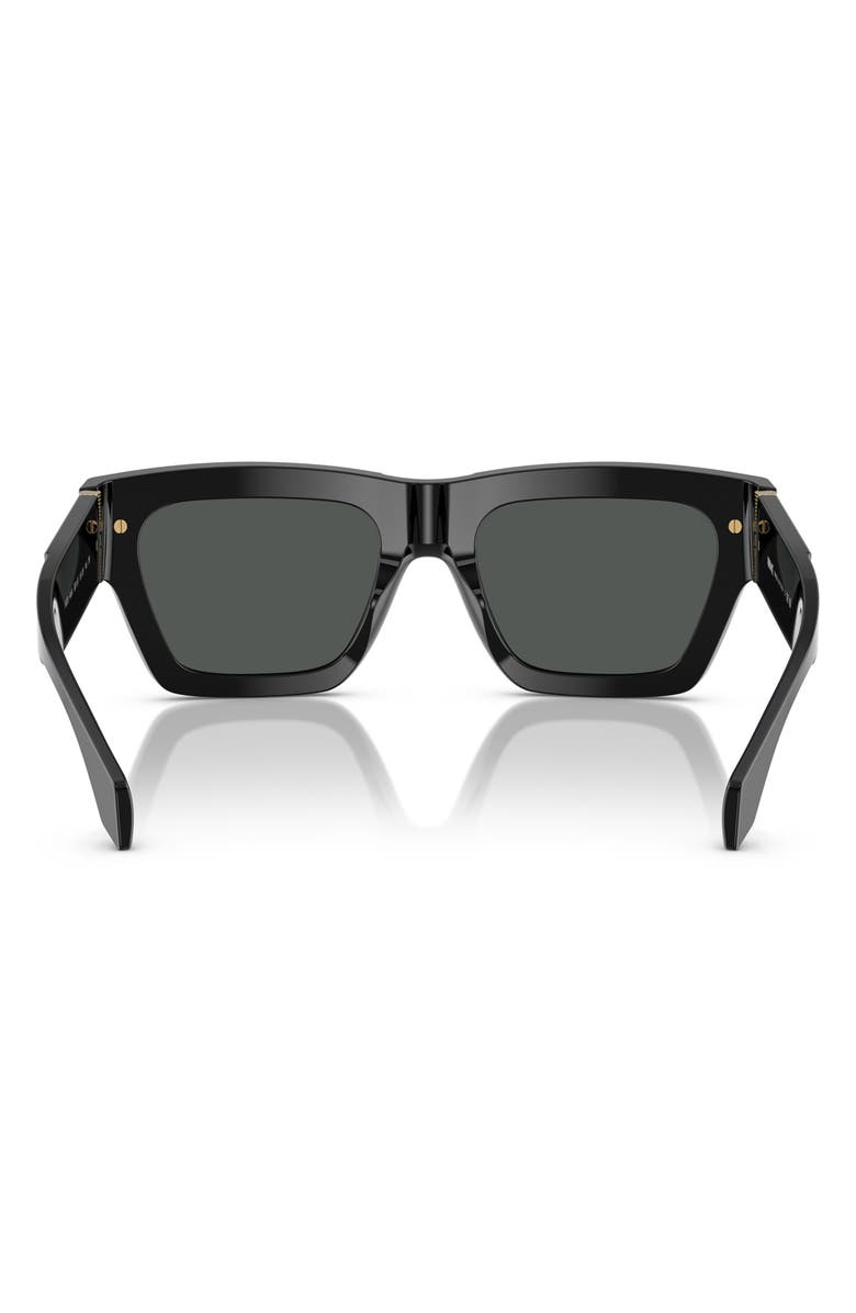 Versace 52mm Rectangular Sunglasses, Alternate, color, Black
