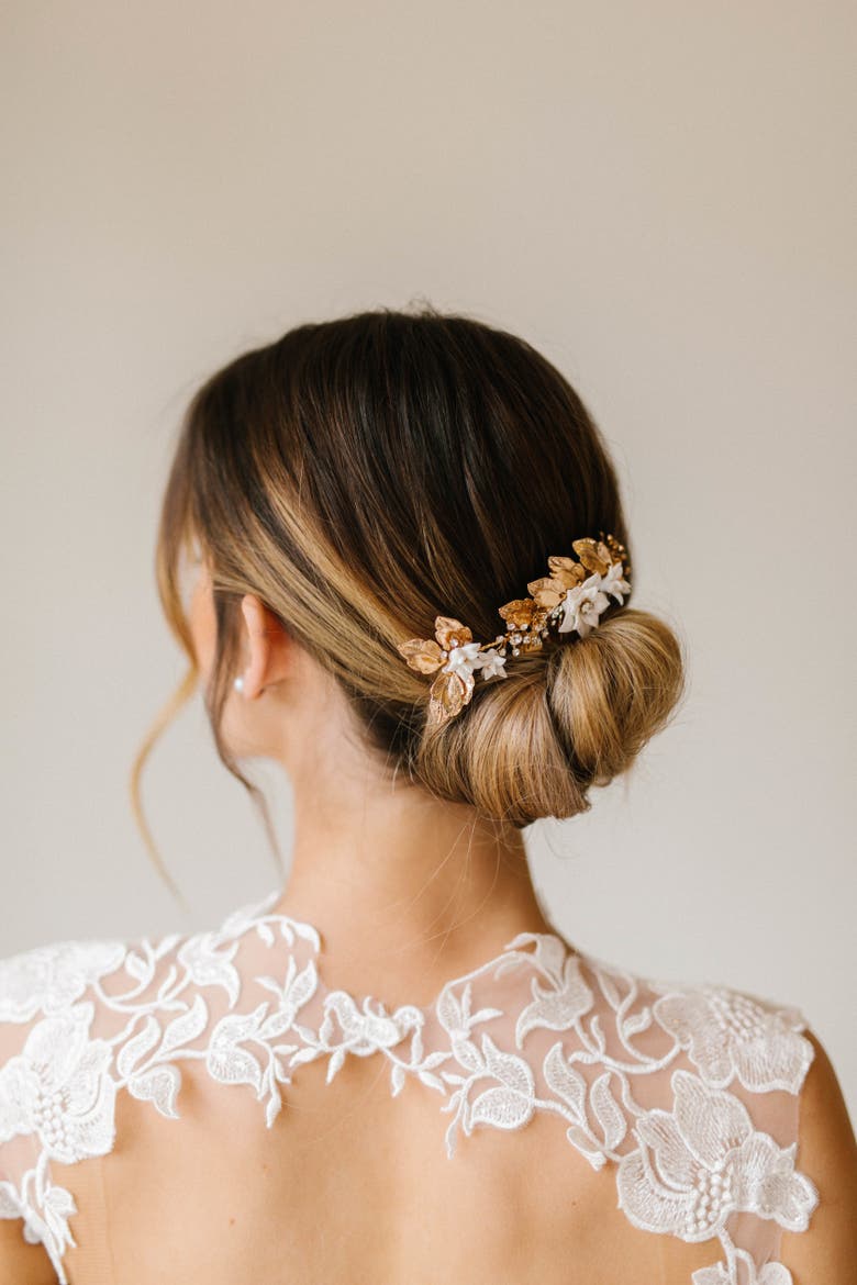 Grace Bridal Comb, Main, color, Gold
