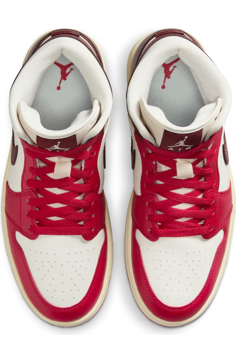 Jordan Air Jordan 1 Mid Sneaker, Alternate, color, Sail/ Dark Team Red/ Hibiscus