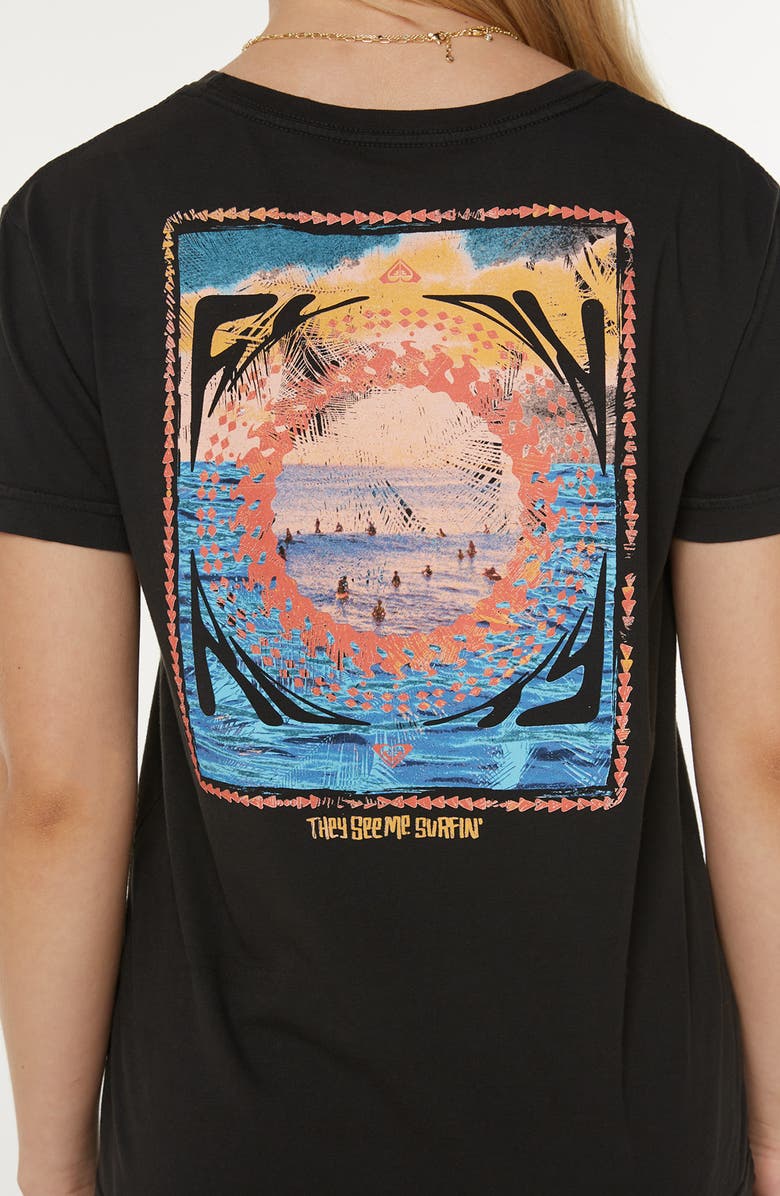 Roxy They See Me Cotton Graphic T-Shirt, Alternate, color, Phantom Theysee Me