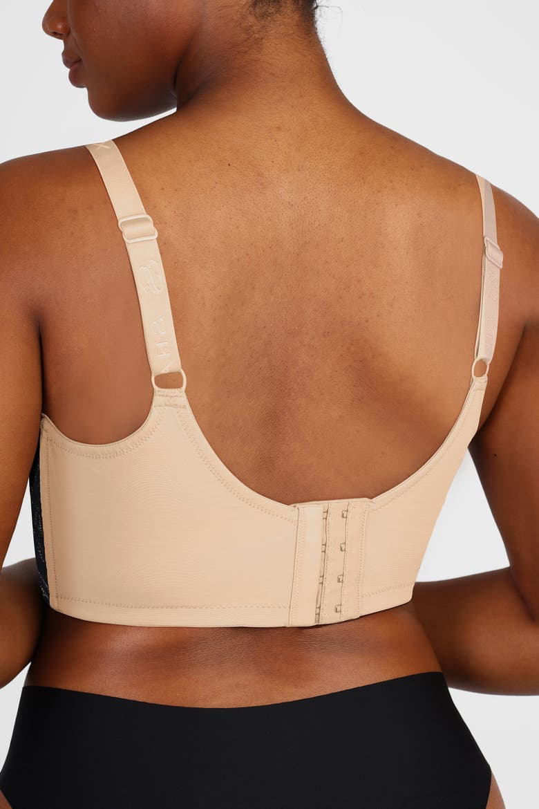 Supportive Unlined Lace Underwired Bra, Alternate, color, Classic black+Khaki