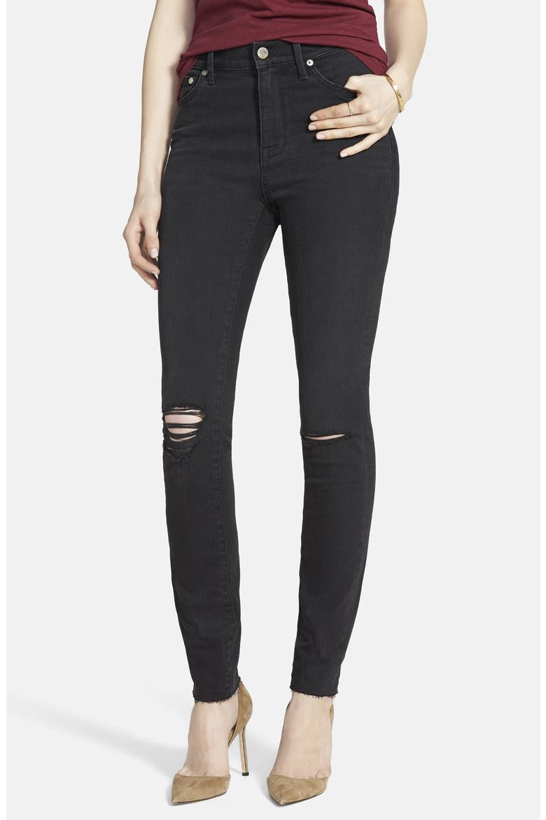 9-Inch High-Rise Skinny Jeans, Alternate, color, BLACK SEA