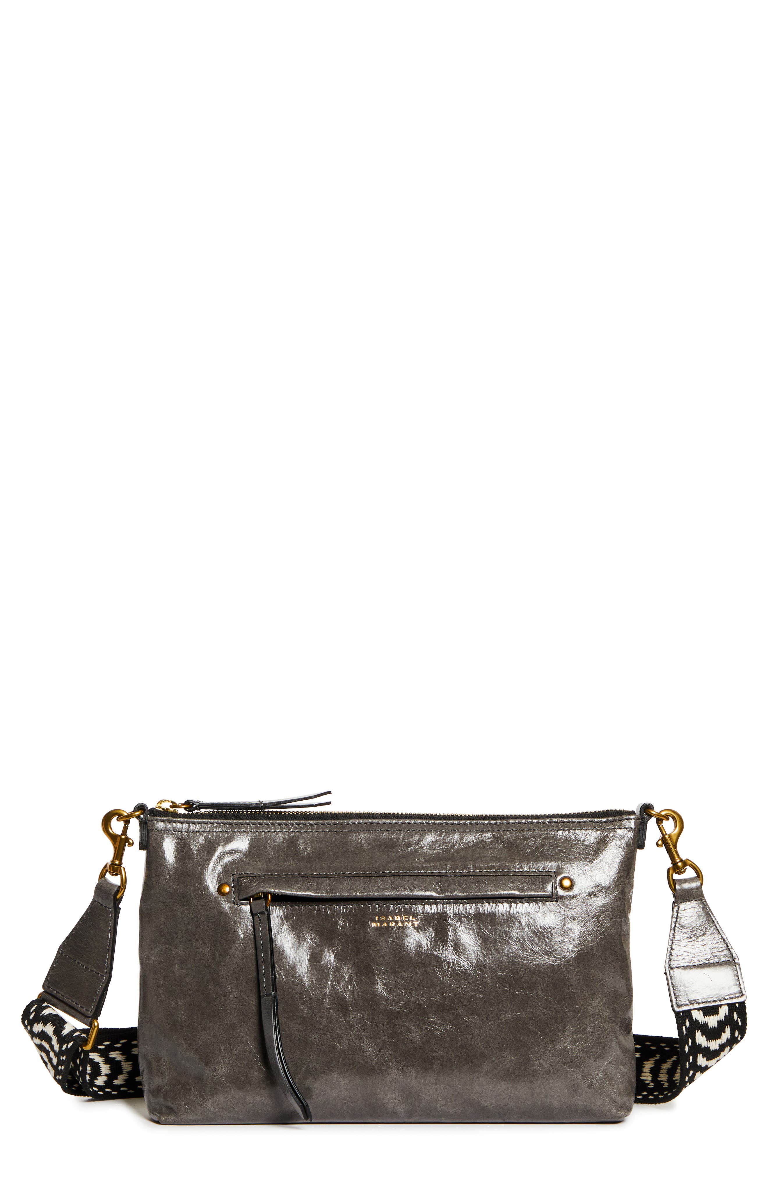 Isabel Marant Nessah Wardy XO Capsule Leather Shoulder Bag, Main, color, 