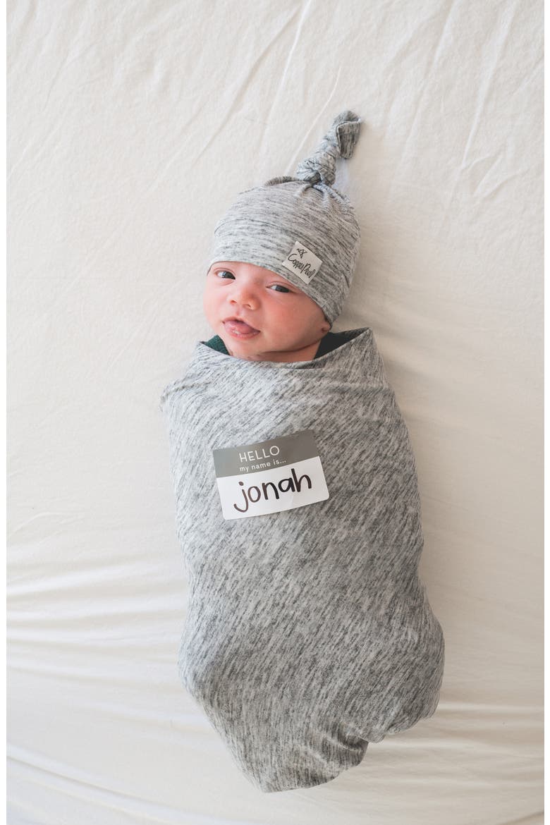 Welcome Baby Hat & Swaddle Set, Alternate, color, ASHER