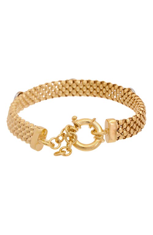 Meshmerise 18k Over Silver 0.15 Ct. Tw. Diamond Bracelet In Yellow Gold