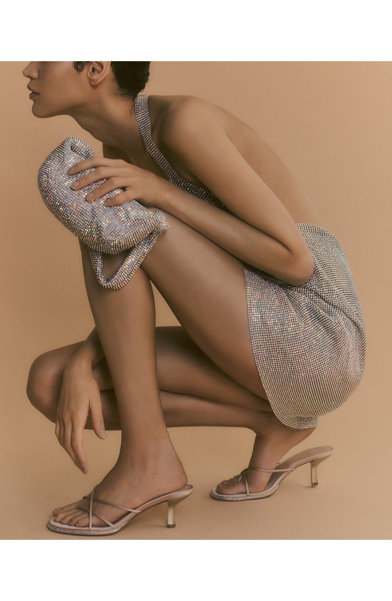 MANGO Rhinestone Shoulder Bag, Alternate, color, 