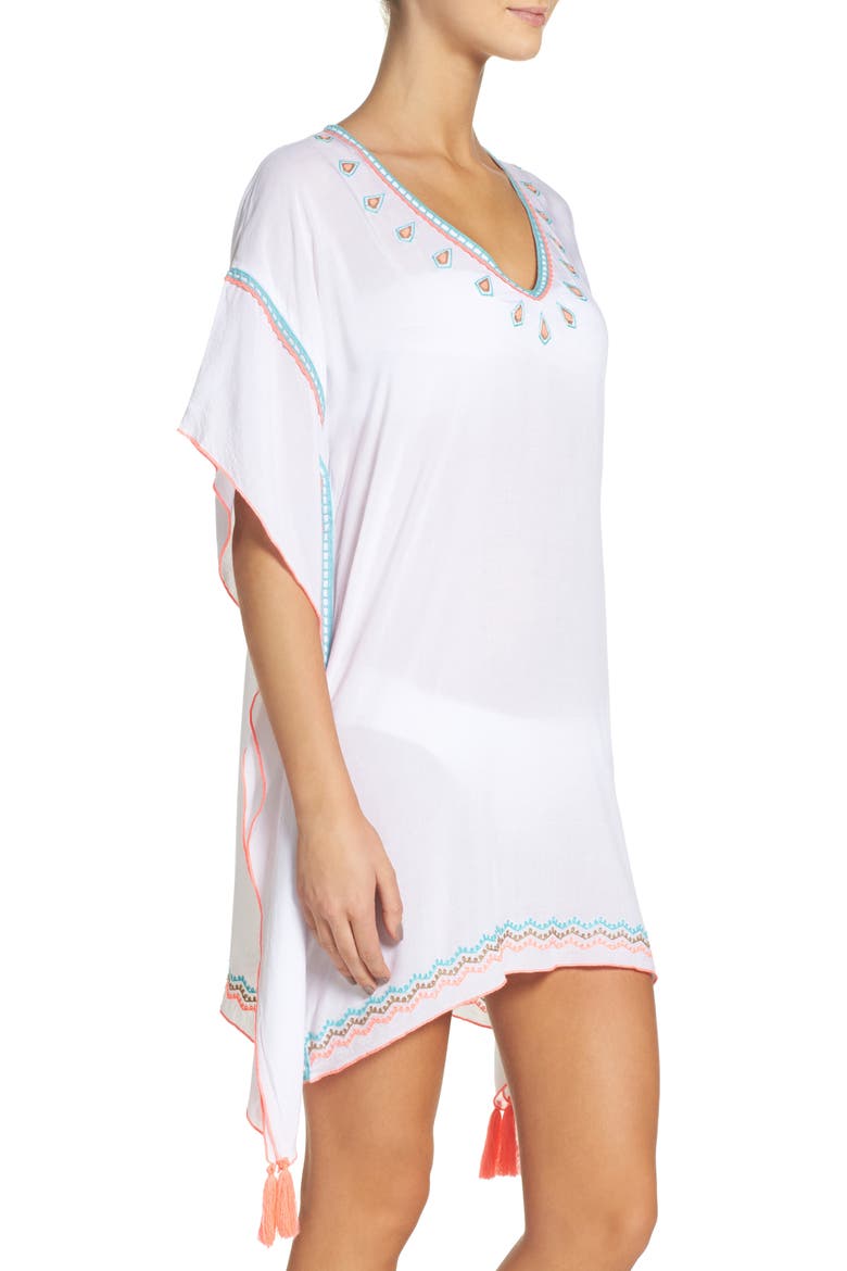 Embroidered Cover-Up, Alternate, color, WHITE