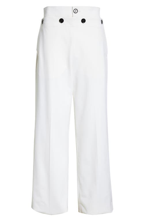 Proenza Schouler Oliver Button Straight-leg Wool Gabardine Pants In Off White